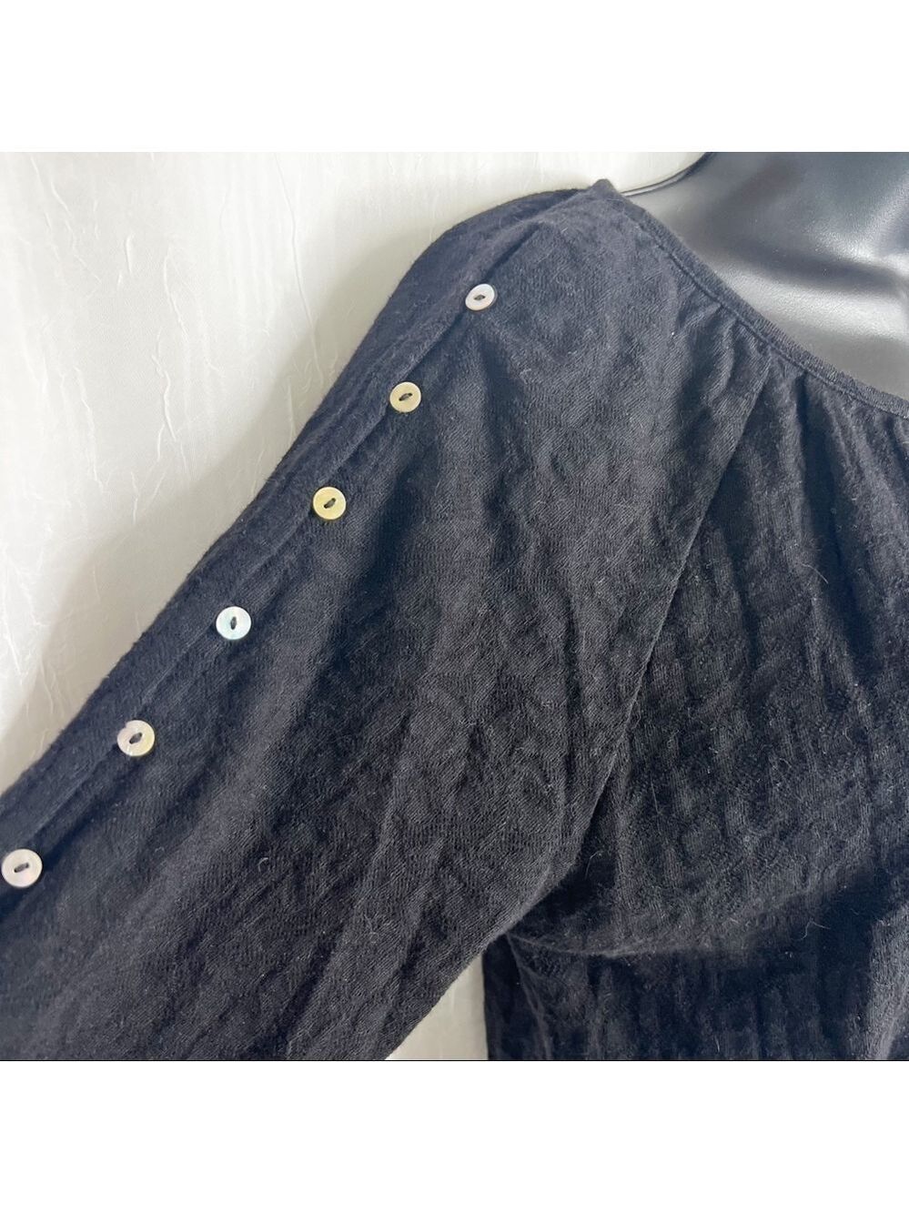 🦩 LUCKY BRAND Button Sleeve Peplum Top / 100% Cotton (🦩2 for $25) - Picture 4 of 15